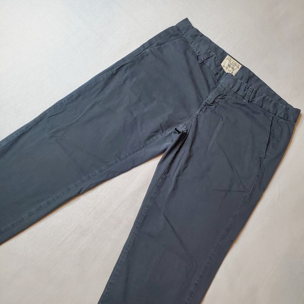 Nili Lotan Women's Size 8 East Hampton Pant Slim Cropped Raw Hem Blue